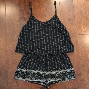 Patterned Black & Gold Akira Romper